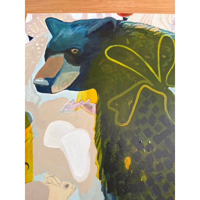 Folk Art “Big Boy” a Bear Painting LWren Walraven For Sale - Image 3 of 6