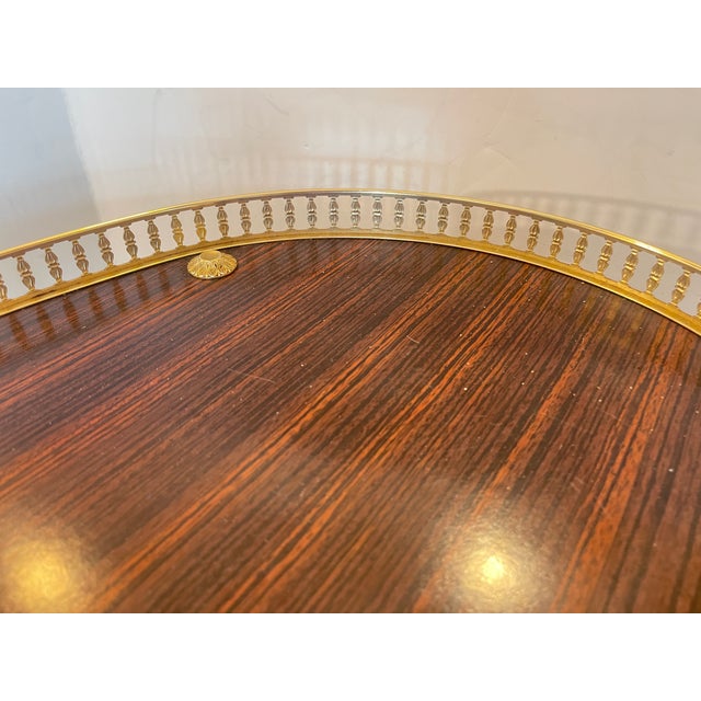 !950s Bar Cart Brass Gallery & Veneer, Italy For Sale - Image 11 of 13