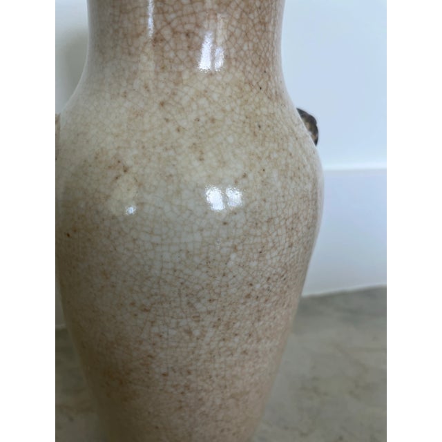 Late 19th Century Chinese Porcelain Vase With Sculpted Fu Dog Handles, C. 1880s For Sale In Houston - Image 6 of 12