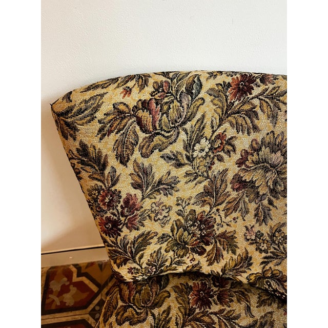 Cocktail Lounge Chair with Floral Upholstery, 1960s For Sale - Image 6 of 11