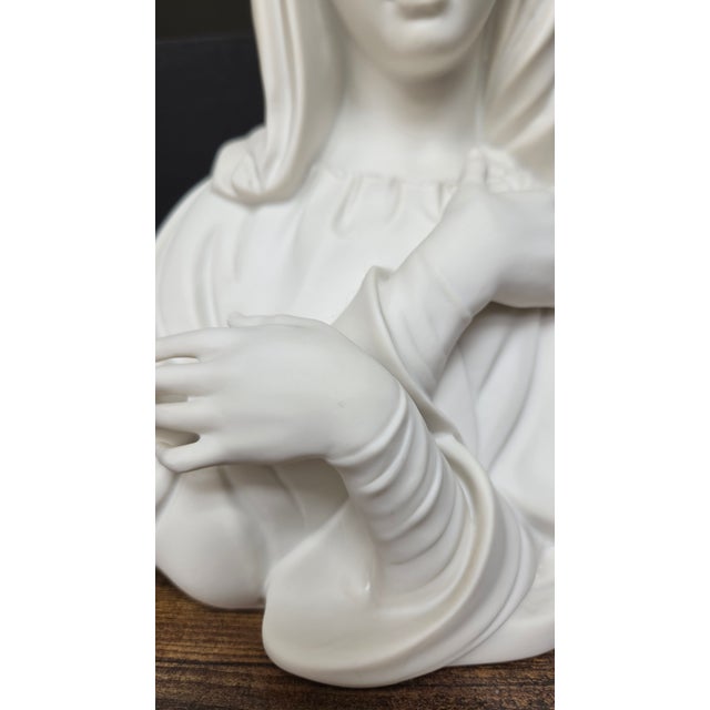 Mid 20th Century Edward Marshall Boehm Bisque Porcelain Madonna Bust For Sale - Image 9 of 16