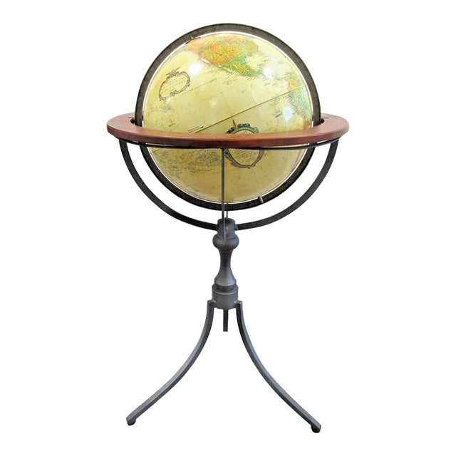 Replogle World Globe World Classic Series With Iron & Wood Stand For Sale