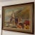 Textile 20th Century American Modernist Oil on Canvas Framed Sighed by Jules Zugbe ( 1920-1970) Titled Riverfront Chapel For Sale - Image 7 of 12