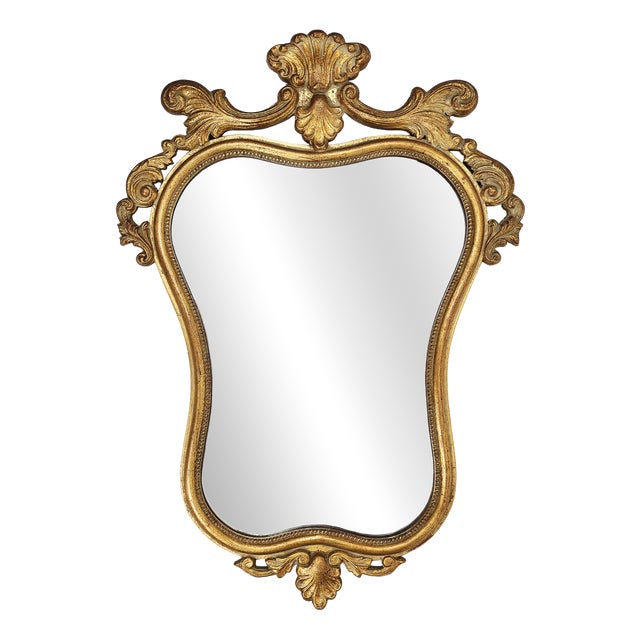 20th Century Belgian Baroque Mirror in Gilded Wood, 1950s For Sale