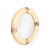 This Mid-Century Modernist round mirror by Karl Springer, crafted in lacquered goat skin with cream and burnt umber...