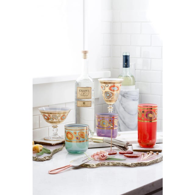 Glass VIETRI Regalia Assorted Highballs - Set of 4 For Sale - Image 7 of 13
