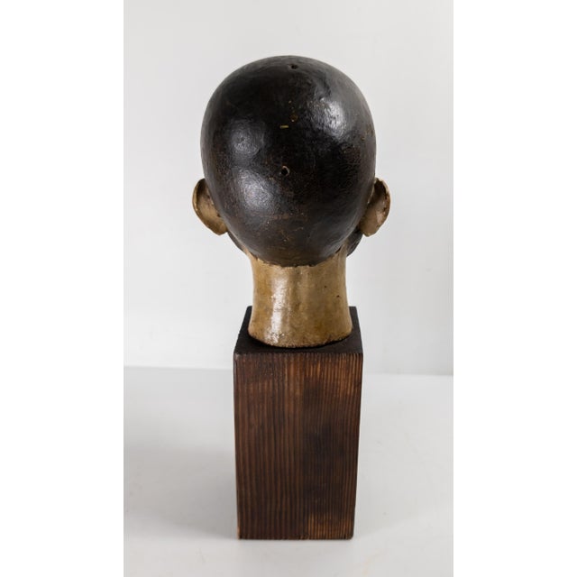 18th Century 17th or 18th Century Spanish Colonial Santos Polychrome Head For Sale - Image 5 of 11