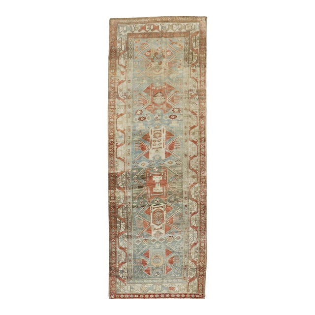 Antique Zabihi Collection Persian Bidjar Runner - 3'7" x 10' For Sale