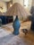 Courbe Grey Ceramic Table Lamp With Rattan Shade by Athena Calderon For Sale In Los Angeles - Image 6 of 6