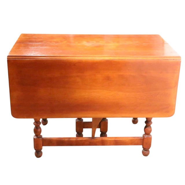 Amber Mid 20th Century Cushman Colonial Danby Model N 7130 Butterfly Drop Leaf Extension Table For Sale - Image 8 of 16