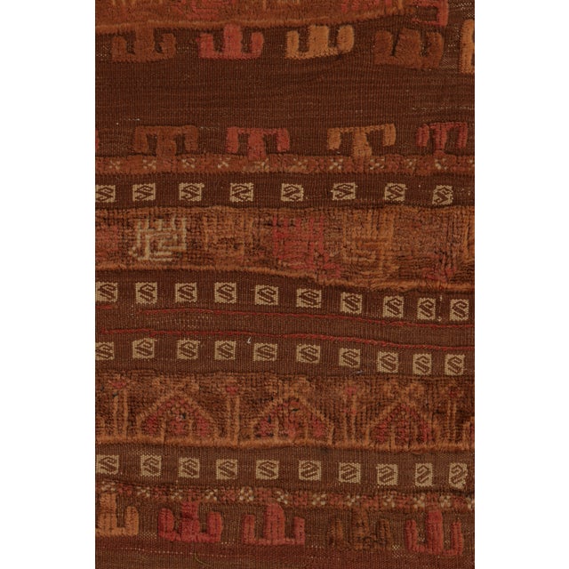 Rug & Kilim Vintage Afghan Tribal Kilim in Brown With Geometric Pattern by Rug & Kilim For Sale - Image 4 of 7