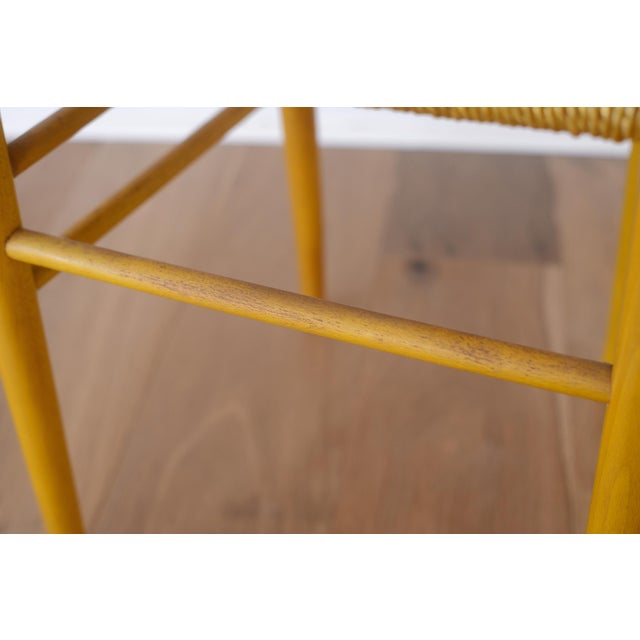 Mid Century Gio Ponti Style Yellow Ladder Back Chair For Sale - Image 10 of 10