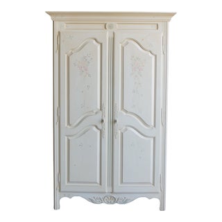 Ethan Allen Country French Hand Painted Armoire For Sale