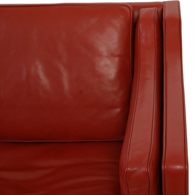 2212 Two-seater Sofa in Red Leather by Børge Mogensen, 1990s For Sale - Image 11 of 18
