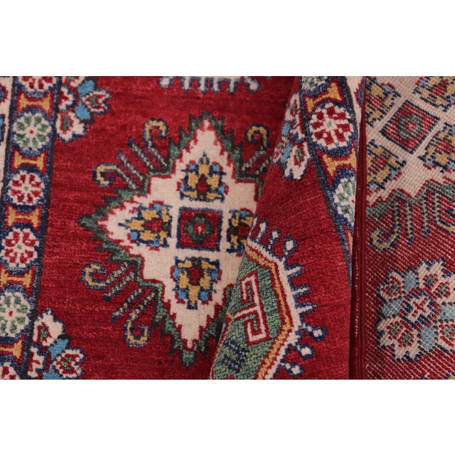 Textile Southwestern Kazak Rustic Red/Beige Wool Rug - 4'1''x6'0'' For Sale - Image 7 of 10