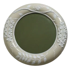 Ceramic Wall Mirror with Lilac Motif