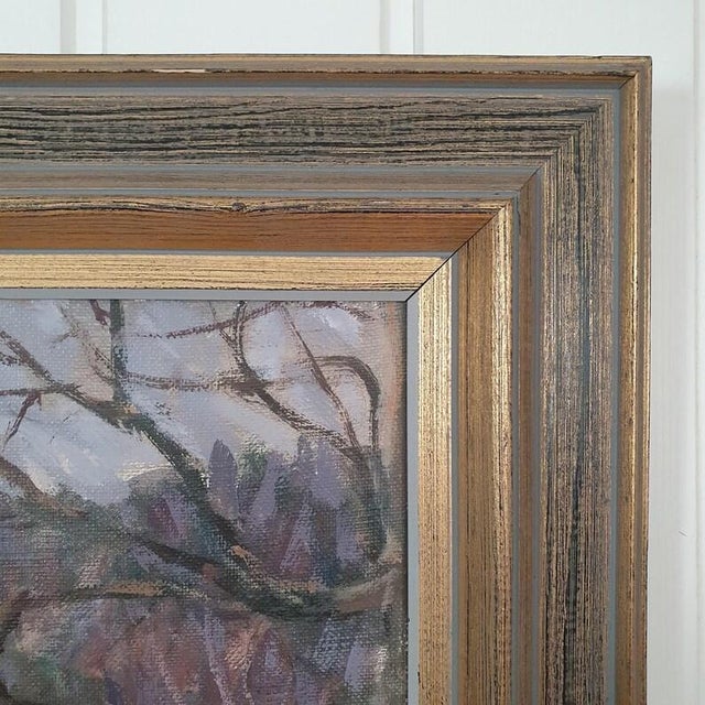 1971 Mid Century Swedish Expressionist Landscape "Tidig Vårdag" by Gunnar Svensson For Sale - Image 12 of 18