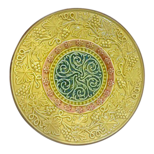 Antique Majolica Grapevine & Acanthus Leaf Plate