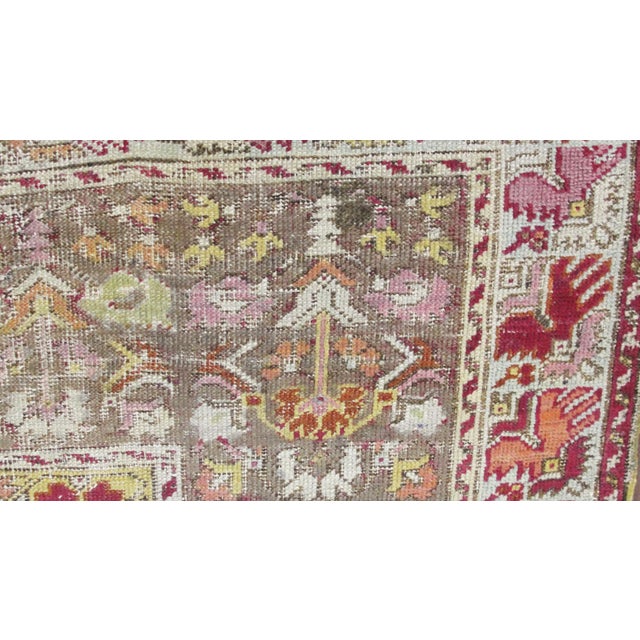 Antique Turkish Ghiordesh/ Oushak Carpet, 8'1" X 11' Unusual For Sale - Image 4 of 9