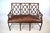 Chinoiserie Faux Bamboo Caned Settee With Leather Cushion For Sale - Image 3 of 15