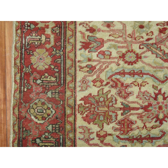 Square Vintage Persian Heriz Carpet For Sale - Image 4 of 6