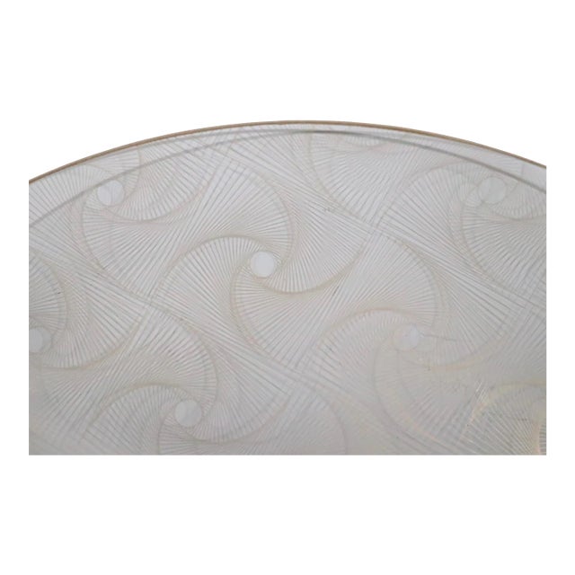 Mid Century Glass Gold Swirl Decorated Charger Serving Plate C 1950/1970's For Sale