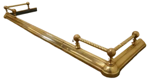 Victorian Extending Barley Twist Brass Fender, 1880s