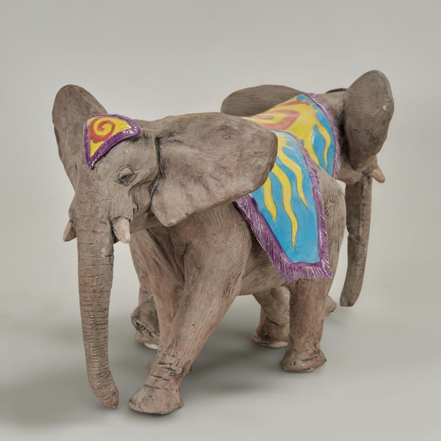 Vintage Ceramic Circus Bowl on Elephant Stand by Dan and Nisha Ferguson For Sale - Image 13 of 17