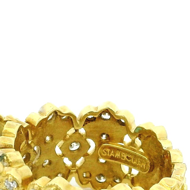 Stambolian 18k Gold Blue Zircon and Diamond Cocktail Ring, Size 8.75 For Sale - Image 10 of 14