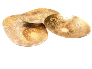 Vintage Textured Gold Glass Dishes - Set of 3