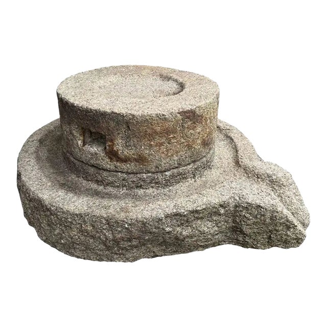 Timeworn Solid Stone Grain Grinder From Java. Sculptural Artifact C. 1800 For Sale