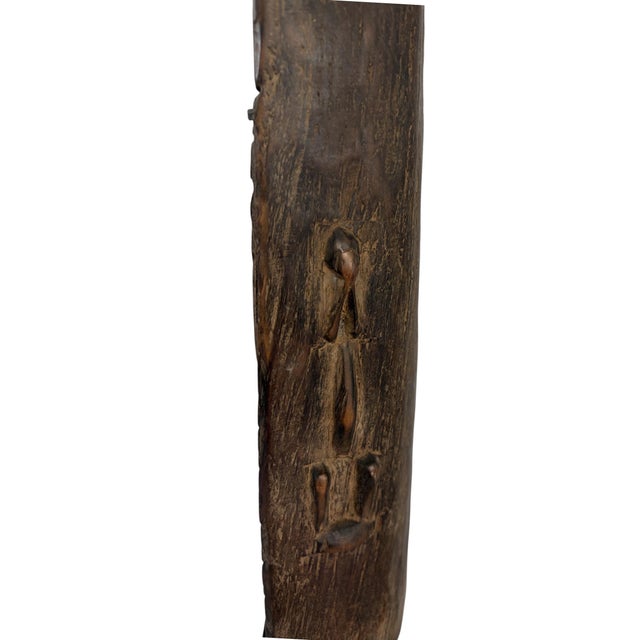 Brown Lg Vintage Unique Dogon Hand Carved Wooden Box Mali 27" H For Sale - Image 8 of 10