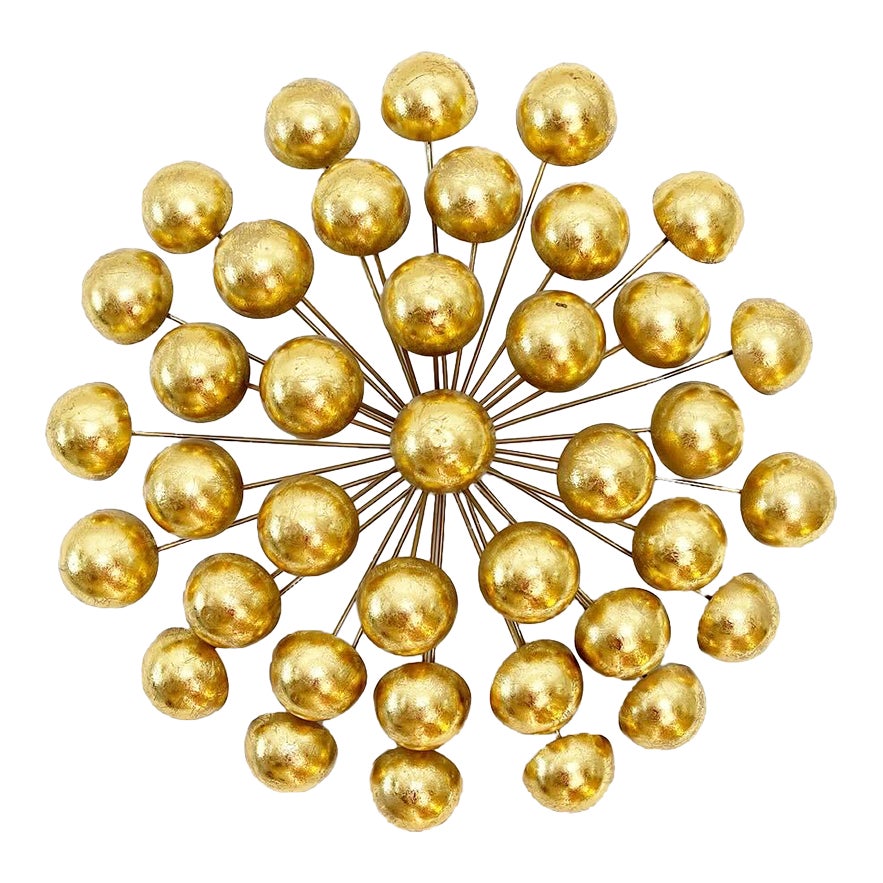 Midcentury Modern Gold Starburst Wall Art | Chairish