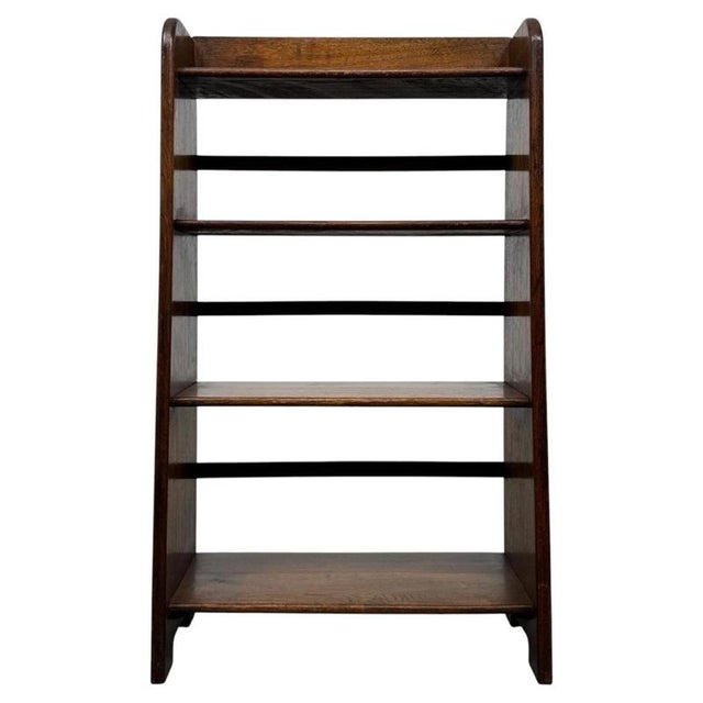 Antique English Oak Open Bookcase For Sale - Image 10 of 11