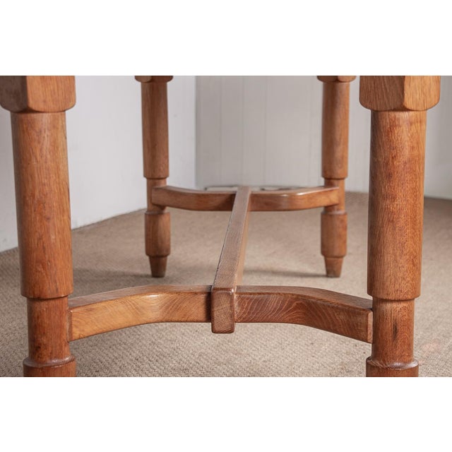 Brown Large Extendable Dining Table in Oak by Guillerme and Chambron for Votre Maison, 1960 For Sale - Image 8 of 18