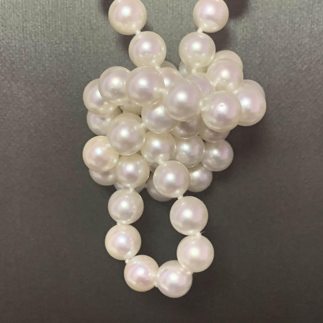 Fine Quality Akoya Pearl Necklace 14k Gold 27" 7.5 mm Certified $3,475 113100 This is a Unique Custom Made Glamorous Piece...