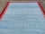 Textile Handmade Cotton Zig Zag Patterned Rug, Sky Blue and Red Bordered Dhurrie - 6'x9' For Sale - Image 7 of 10