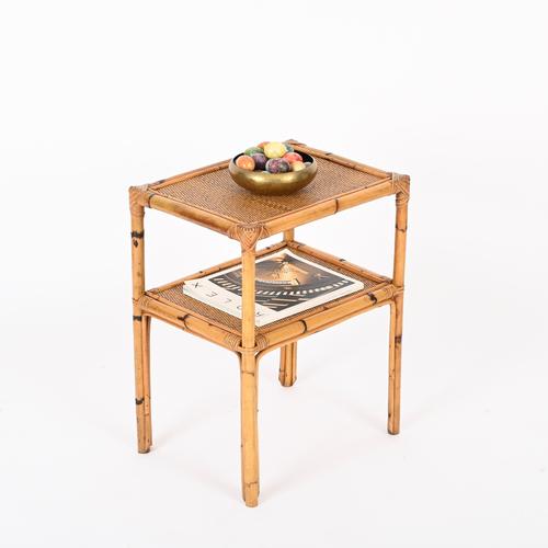 Mid-Century Modern Italian Organic Coffee Table in Bamboo and Rattan, Italy, 1960s For Sale - Image 6 of 12