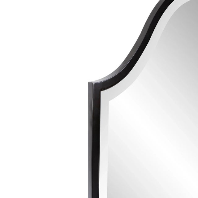 Kenneth Ludwig Chicago Bosworth Brushed Black Shield Mirror - Tall For Sale - Image 4 of 9