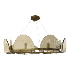 Arteriors Modern Brass and Textured Glass Mendez Chandelier