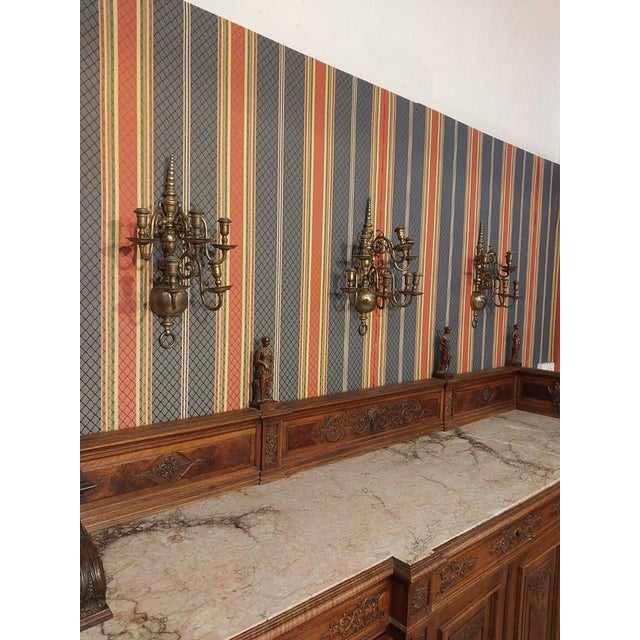 Gold Dutch Bronze Sconces, 1870s, Set of 3 For Sale - Image 8 of 9