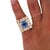 1990s Gia Cert. 8.56 Carat Cushion Light Blue Sapphire 14k Gold Vintage Mens Ring, Size 8.5 For Sale - Image 5 of 8