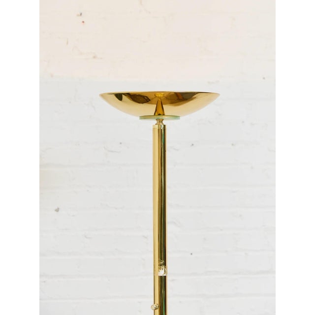 Mid 20th Century Brass Torchiere Lamp For Sale In Los Angeles - Image 6 of 7