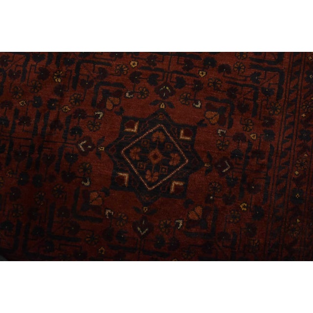 Turkmen Rug 6’8” X 9’7” Red Wool Tribal Hand-Knotted Oriental Carpet For Sale - Image 4 of 12