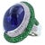 Blue Tanzanite Oval Cabochon Diamonds Tsavorites Pave 18k White Gold Unique Ring, Size 7 For Sale In Washington DC - Image 6 of 18
