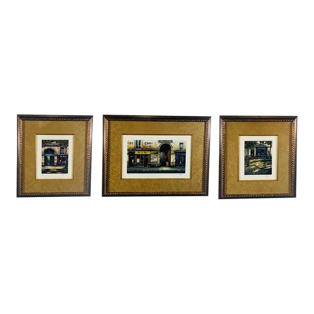 Vintage Print of Parisian Street Scenes, Signed and Numbered, a Set of Three For Sale