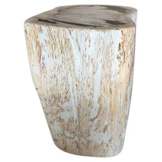 Andrianna Shamaris Modern Organic Minimalist Petrified Wood Side Table For Sale
