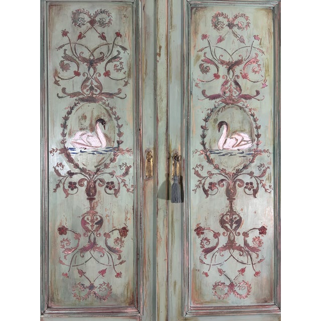 Antique Painted Wardrobe with Versailles Style Panels, 1890s For Sale - Image 9 of 14