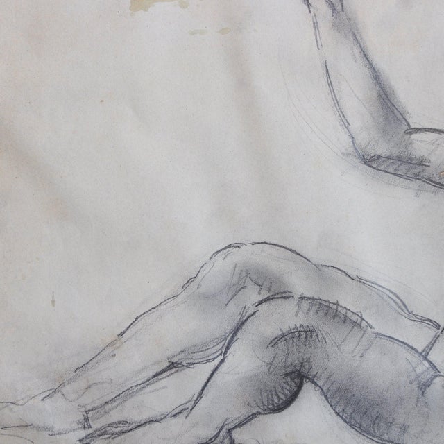 Guillaume Dulac, Study of Male Nude, 1920s, Mixed Media on Paper For Sale - Image 8 of 15