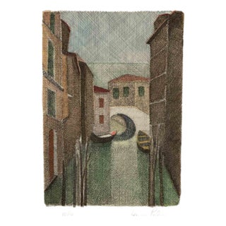 Alcione Gubellini, View of Venice, Etching, Mid-20th Century For Sale